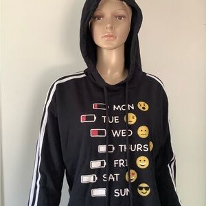 Black Emoji Hoodie Size Small